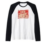 God bless America Logo for Adults and Kids Raglan Baseball Tee