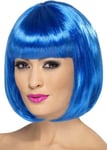 Womens Blue Bobbed Partyrama Wig