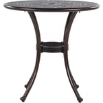 Beliani - Table de Repas de Jardin Ronde 65 cm en Aluminium Effet Vieilli Marron Foncé Très Décorative pour Jardin ou Terrasse Classique et Vintage