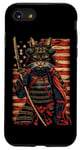 iPhone SE (2020) / 7 / 8 Cat Samurai American Flag Samurai Cat Art Patriotic Cat Case