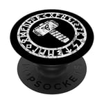 PopSockets Thors Hammer Runes Circle Viking Celtic Norse Nordic Symbol PopSockets Swappable PopGrip