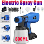 Paint Sprayer Cordless Electric 18V Spray Gun Paint Fence Airless HVLP + Battery