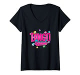 Womens Womens bingo SQUAD, Crazy Bingo Lady, colorful design V-Neck T-Shirt