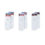 NIKE DX5080-100 Everyday Essential Socks Unisex White/Black/Game Royal/University Red XL