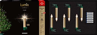 Lumix® KRINNER 77153 Lot de 6 mini bougies LED sans fil pour sapin de Noël Doré métallique 9 cm