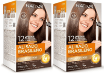 2x Kativa Brazilian Straightening Kit Keratin Hair Treatment, 12-Week Smoothness