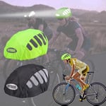 Vueinrg 2 Pièces Couvre Casque Velo, Housse de Protection Contre la Pluie avec Bandes Réfléchissantes, Haute visibilité, Housse imperméable Anti-poussière pour Casque De Vélo Et VTT, Taille Unique