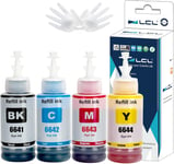 664 Bouteille d'encre Compatible avec Epson 664 T664 T6641 Remplacement pour ET-2500 ET-2550 ET-2600 ET-2650 ET-3600 ET-4500 ET-4550 ET-14000 ET-15000 ET-16500 L100 L110 L200 L210 (4 * 70ML)