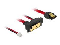 Delock - Sata-Kabel - Serial Ata 150/300/600 - Sata, 2 Pin Intern Effekt (R) Till Sata-Kombination (R) Vinklad Nedåt - 30 Cm