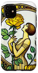 Coque pour iPhone 11 Rose jaune Pinup Girl Illustration Roses Jardin Art