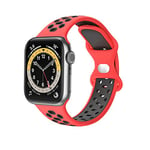 Compatible avec Apple Watch Band 38 mm 40 mm 41 mm Replacement Band Compatible avec Apple Watch SE Series 7 6 5 4 3 2 1 (noir rougeâtre)