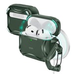 ESR for AirPods 4 Case (HaloLock), Compatible with AirPods 4th Generation Case (2024), Compatible with MagSafe, Powerful Drop Protection, Magnetic Lid, Cyber Series, Green