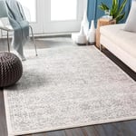 Livabliss Palermo Tapis Vintage - Tapis de Salon, Salle à Manger, Chambre, Cuisine - Tapis Boheme Chic, Design Traditionnel Oriental Multicolore, Tapis Coloré Poil Court 120x170cm - Ivoire et Gris