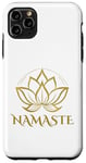 Coque pour iPhone 11 Pro Max Namaste avec fleur de lotus doré