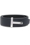 40CM Reversible Leather Belt Navy Men