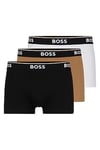 BOSS Mens 3 Pack Power Boxer Shorts Beige/Black/White XXL