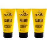 Got2b adhesive waterproof styling gel 3 x 150ml hair gel for extreme hold