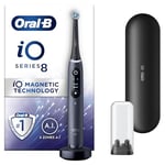 Oral-B iO8 Electric Toothbrushes For Adults, App Connected Handle, 1 Toothbrush Head & Travel Case, 6 Modes with Teeth Whitening, 2 Pin UK Plug, Black