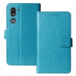 Lankashi Stand Premium Retro Business Flip Leather Case Protector Bumper For Doro 8050 5.7" TPU Silicone Protection Phone Cover Skin Folio Book Card Slot Wallet Magnetic（Blue）