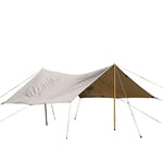 Tatonka Tarp 1 TC (425 x 445 cm) - Waterproof Tarp Made of Cotton Blend Fabric with Excellent UV Stability, Eyelets and Liners - Protects Against Sun, Wind and Rain - Beige