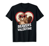 Beavers Are My Valentine Cute Beaver Heart Valentines Day T-Shirt