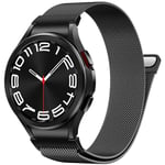 PIOWNN Bracelet en Métal Compatible avec Bracelet Samsung Galaxy Watch 7 6 5 4 44mm 40mm/Watch 6 Classic 47mm 43mm/Watch 5 Pro 45mm/Watch 4 Classic 46mm 42mm/FE, Sangle Magnétique en Un Clic, Noir