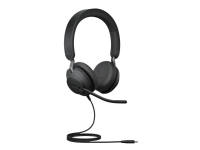 Jabra Evolve2 40 SE MS Stereo - Headset - på örat - kabelansluten - USB-C - ljudisolerande - Certifierad för Microsoft-teams