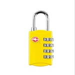 Cadenas à combinaison classique à 4 chiffres TSA pour bagages, cadenas de voyage à combinaison avec mot de passe et code de sécurité pour valise, porte-documents, sac à dos, armoire pour voyage jaune