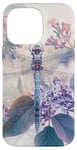 iPhone 14 Pro Max Dragonfly Surrounded by Lilac Flowers and Leaves Case