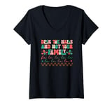 Womens Deck The Halls And Not Your Family Holiday Fun V-Neck T-Shirt