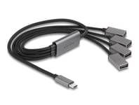 Delock 64210, Usb 2.0 Type-C, Usb 2.0, 480 Mbit/S, Svart, Grå, Metall, 0,6 M