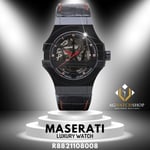 Maserati Men's Potenza R8821108008 Black Stainless Steel Leather Automatic Watch