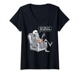 Womens Skeleton Funny TV Series V-Neck T-Shirt