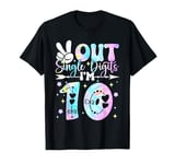 Peace Out Single Digits Tie Dye 10 Year Old Girl Birthday T-Shirt