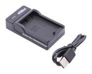 vhbw Chargeur USB de batterie compatible avec Canon EOS 1000D, 450D, 500D batterie appareil photo digital, DSLR, action cam