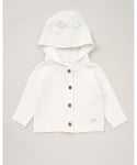 Rock A Bye Baby Girls Hooded Bear Cotton Knit Cardigan - Cream - Size 3-6M