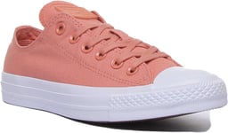 Converse 163307C A Ct As Ox Lace Up Seasonal Womens Trainer In Peach UK 3 - 8