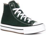 Converse A09291C Eva Lift Hi Top Platform Boys Shoes Green UK 3.5 - 6.5