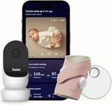 Owlet® Dream Bundle 2 Smart Baby Monitor: Dream Sock® and Owlet Cam 2 - Tracks & Notifies for Pulse Rate & Oxygen while viewing Baby in 1080p HD WiFi Video - Dusty Rose