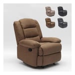 Fauteuil relax inclinable avec repose-pieds en tissu Sofia Couleur: Marron