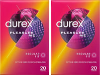 Durex Ribbed & Dotted Pleasure Me Latex Condoms x 40 ( 2 boxes of 20) FREE P&P