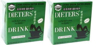 2 BOXES OF Dieters' Drink Natural Herbal Weight Loss 60 Tea Bags Caffeine Free