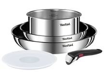 Batterie de cuisine Tefal Ingenio Emotion L8975S04 5 pièces Inox