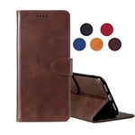 cookaR Case for Alcatel 1B (2020), Durable Vintage Premium PU Leather Flip Magnetic Folio Wallet Cover Case for Alcatel 1B (2020) with Card Slots, Brown