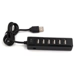 USB-hubb 7-portars expanderadapter USB 2.0-hubb Multi USB-splitter black