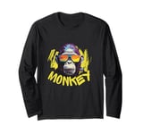 Angry Monkey King Gorilla Face Funny Graphic Men Women Kids Long Sleeve T-Shirt