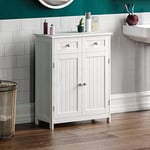 Bath Vida Priano 2 Drawer 2 Door Bathroom Cabinet Storage Cupboard Floor Standing Unit, White