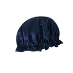 100 % Mulberry Silk Sleep Cap naisille, Pehmeä Night Sleep Hat Laivastonsininen M