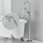 Free Standing Bathtub Faucet Bath Tub Filler Floor Mount Tap Shower Mixer Taps