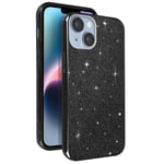 Coque iPhone 14 Paillette Amovible Silicone Semi-rigide Noir